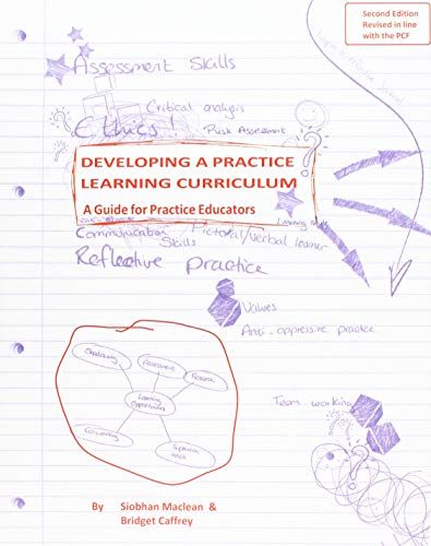 Book cover with handwritten notes and diagrams about practice learning curriculum.
