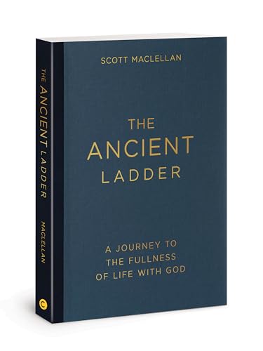 Dark blue book cover with gold text: "The Ancient Ladder.