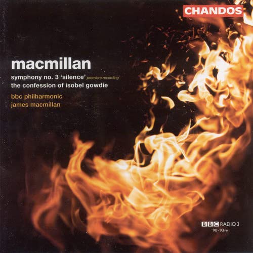 CD cover with flames on a black background and text reading MacMillan Symphony No 3.