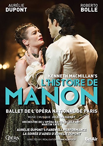 DVD cover for Kenneth Macmillan’s “L’Histoire de Manon” ballet, featuring dancers.