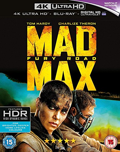 “Mad Max: Fury Road” Blu-ray cover with Tom Hardy and Charlize Theron.