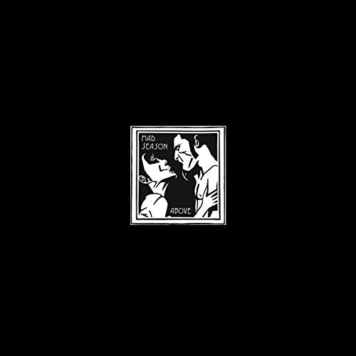 White illustration of two faces within a black square on a black background.
