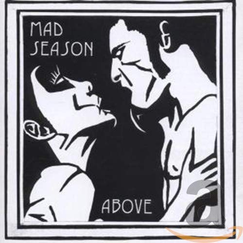 Black and white woodcut style illustration of two figures facing each other with text.