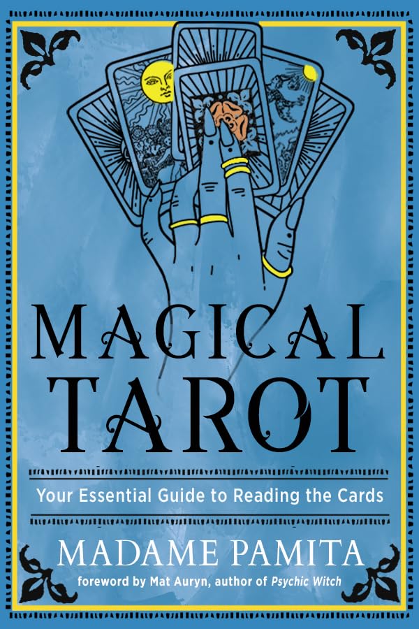 Book cover: hand holding tarot cards, title “Magical Tarot” in large text.