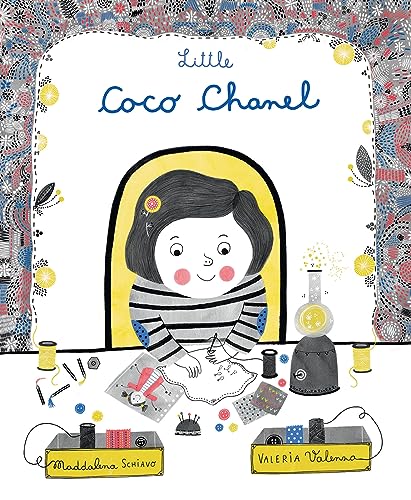 Illustrated children’s book cover featuring a young girl sewing, titled “Little Coco Chanel.”