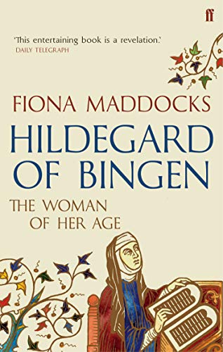 Book cover featuring Fiona Maddocks' Hildegard of Bingen with a medieval-style illustration of a nun.