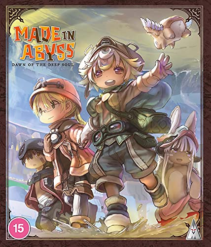 Blu-ray cover for “Made in Abyss” featuring four anime characters.