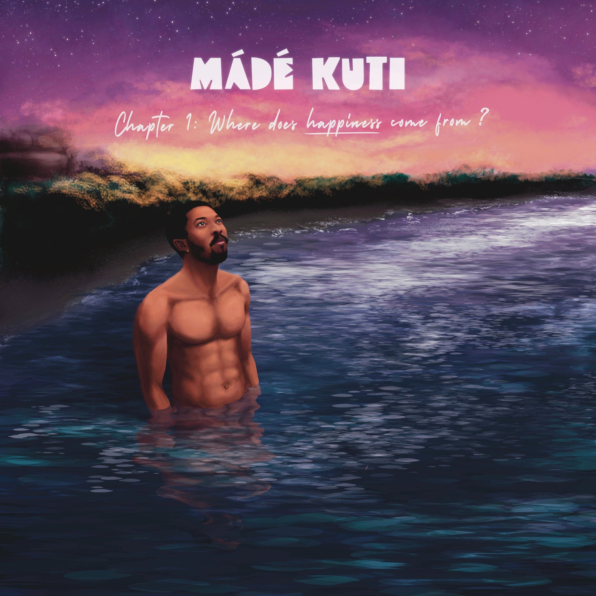 Album cover featuring a man waist-deep in water, looking upwards.
