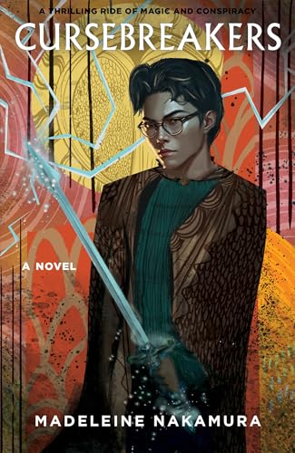 Book cover: young person with sword, magical energy, and ornate background.