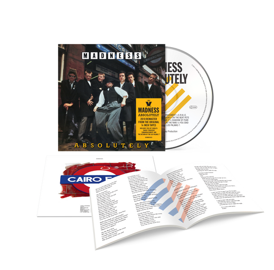 Madness “Absolutely” CD with band photo, booklet, and case shown.