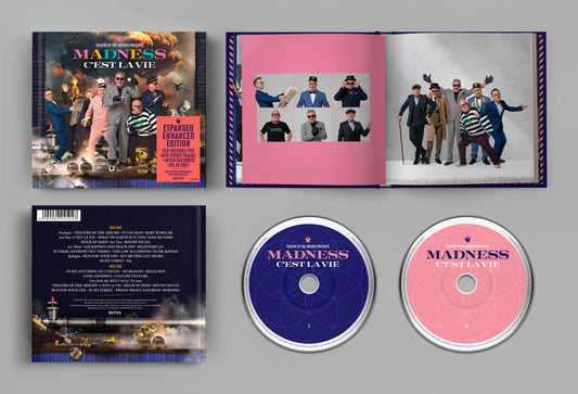 CD cover for Madness’ “C’est La Vie (Enhanced)” featuring band members.