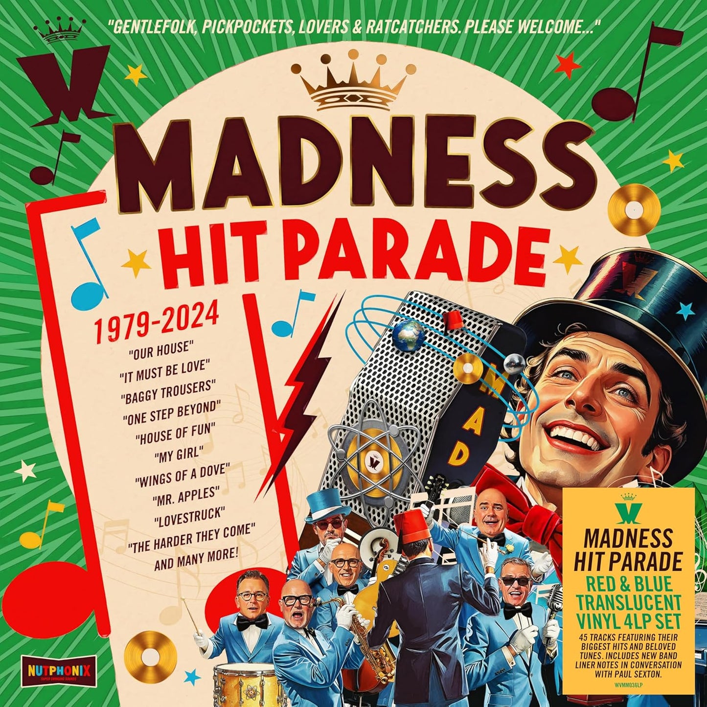 Madness “Hit Parade” vinyl boxset cover with band members and colorful design.