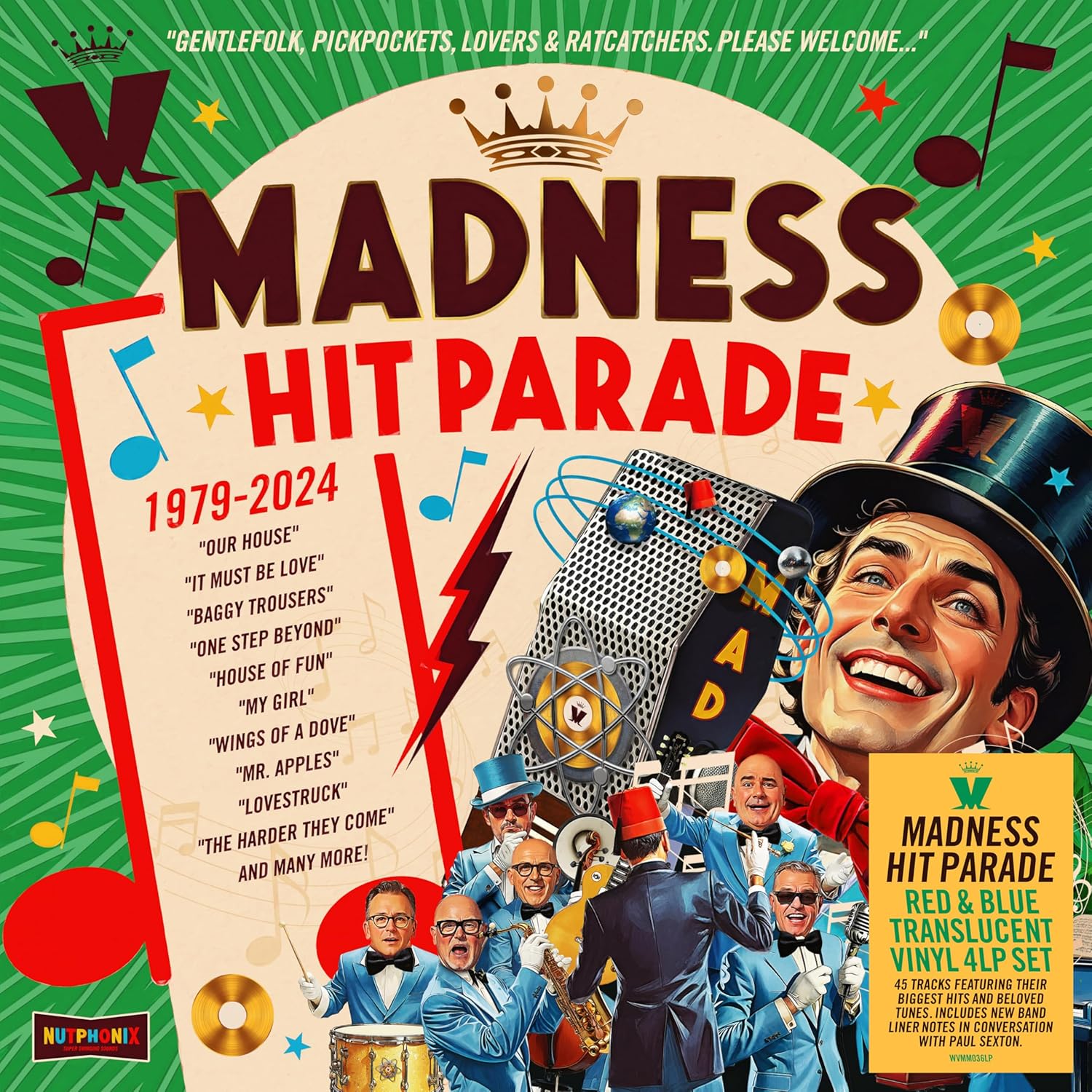 Madness “Hit Parade” vinyl boxset cover with band members and colorful design.