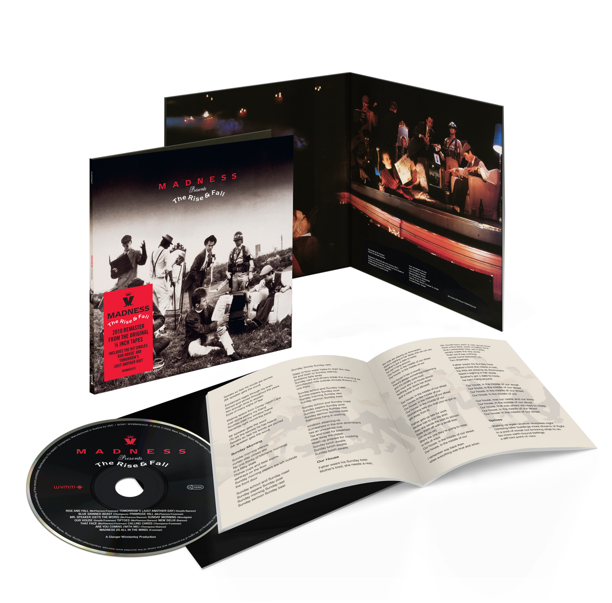 Madness album "The Rise & Fall" CD packaging with band photo, booklet, and disc.