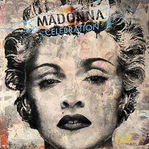 Madonna album cover with a close-up of her face and "CELEBRATION" text.