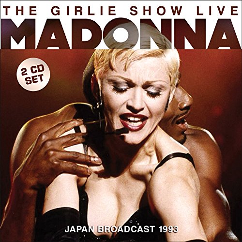 Madonna album cover, “The Girlie Show Live,” featuring a close-up portrait.