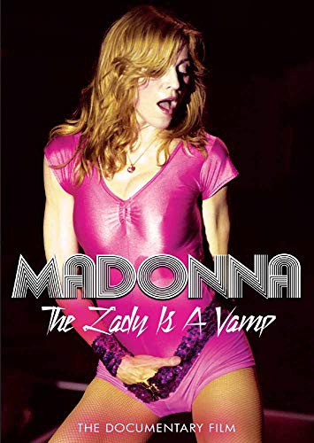 DVD cover featuring Madonna in pink, with title “The Lady Is A Vamp.”