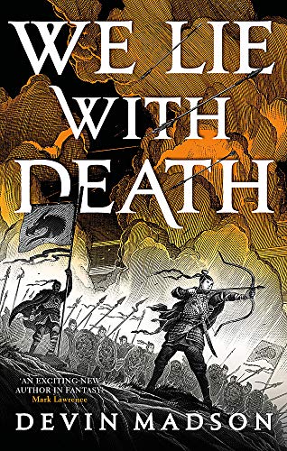 Fantasy book cover depicting an archer and army amidst smoke and fire.