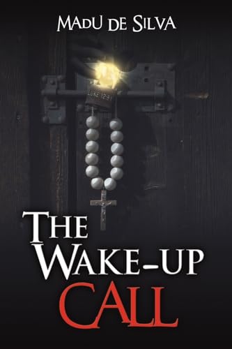 Book cover: dark doorway, rosary beads, cross, and red title text.