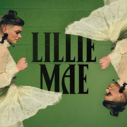 "Lillie Mae album cover featuring a woman in white dress against a green background."