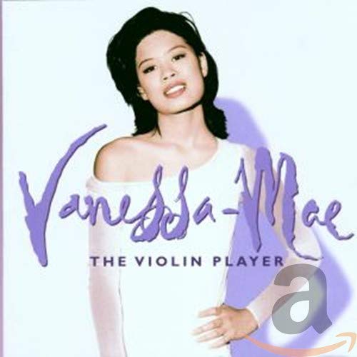 CD cover featuring Vanessa-Mae, a violinist, in a white sweater.