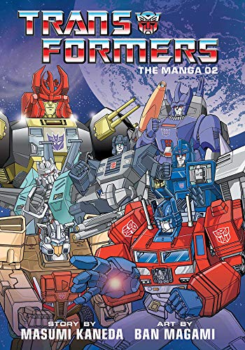 Cover art for Transformers: The Manga 2 showing several robot characters against a space background.