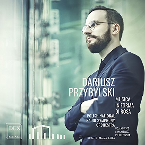CD cover featuring a portrait of Dariusz Przybylski, composer and orchestra details.