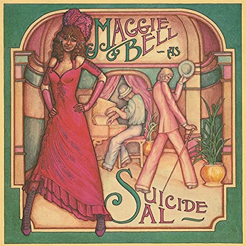 Album cover for Maggie Bell’s “Suicide Sal” featuring illustrated figures.