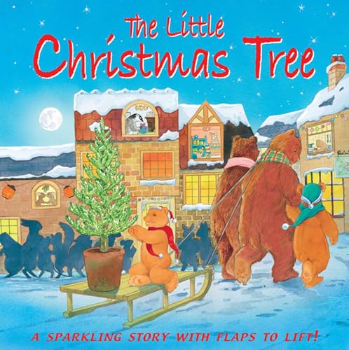 Book cover: a small Christmas tree, bears, and a snowy village scene.