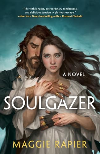 Book cover: couple embraced, titled "Soulgazer" by Maggie Rapier.
