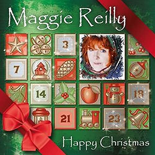 Maggie Reilly "Happy Christmas" CD cover with festive advent calendar design.