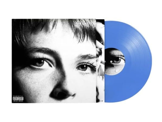 Maggie Rogers Surrender vinyl record with black and white cover art and blue disc.