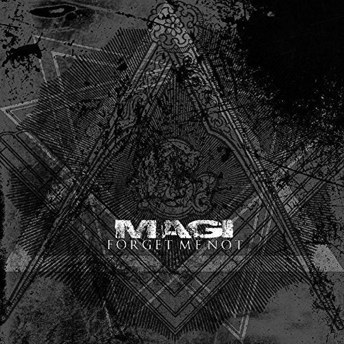 Dark, abstract CD cover with geometric patterns and "Magi - Forget Me Not" text.