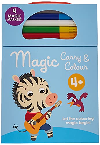 Blue marker box with zebra playing guitar and visible colorful markers.