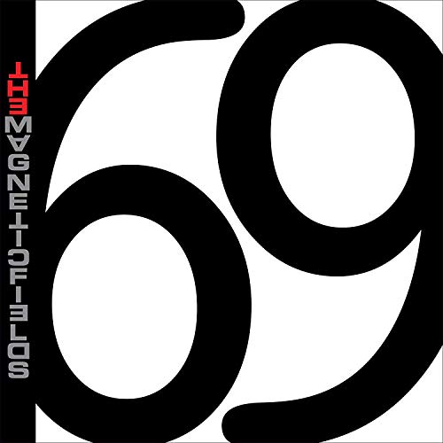 Album cover for The Magnetic Fields’ “69 Love Songs,” featuring large black numerals.