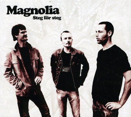 CD cover for Magnolia’s “Steg för Steg” featuring three men.
