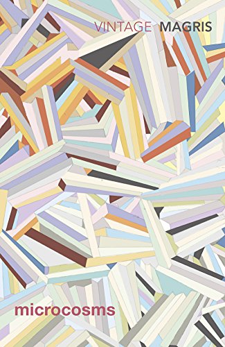 Book cover with abstract geometric pattern in pastel and muted tones.