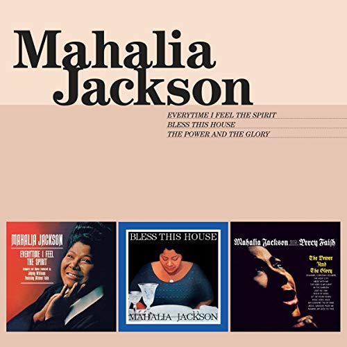 CD cover featuring Mahalia Jackson with album titles in dark text.
