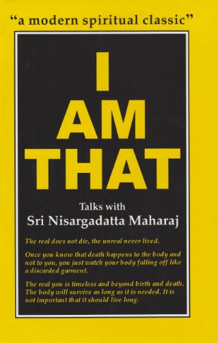 Book cover: "I AM THAT" with yellow text on a black background.