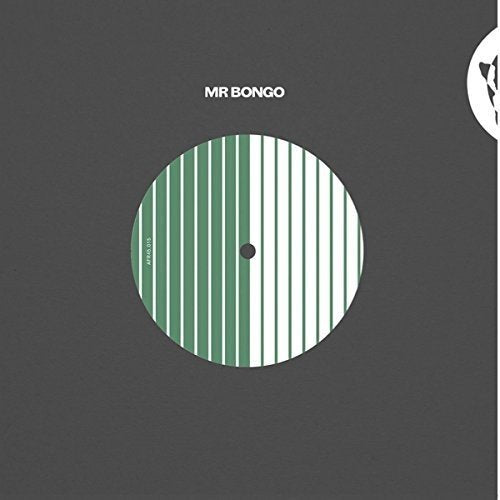Vinyl record label "Mr Bongo" with green and white striped center.