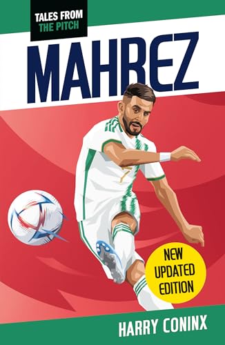 Book cover featuring Algerian footballer Riyad Mahrez in action.
