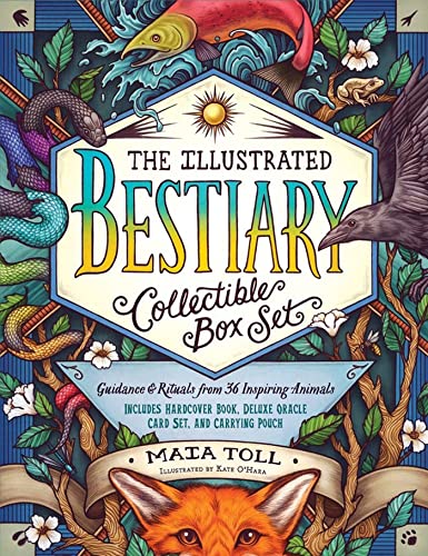 Ornate box set featuring illustrated animals—snake, fish, raven, fox—and text.