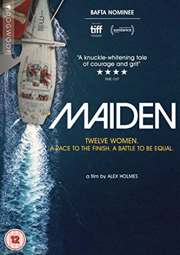 DVD cover for “Maiden” showing a sailboat on a turbulent blue sea.