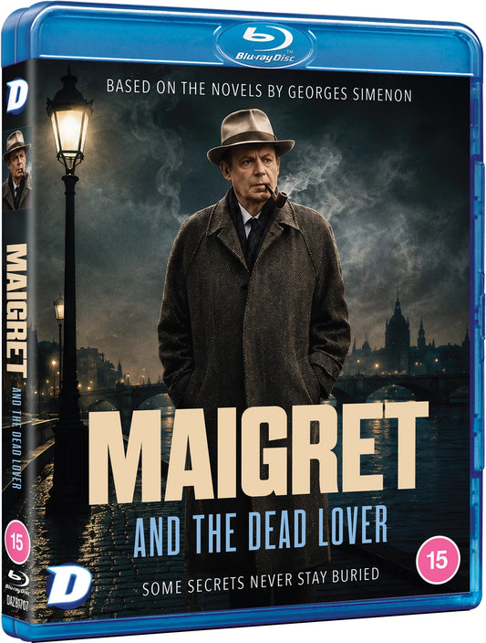 Blu-ray cover for "Maigret and the Dead Lover" featuring a detective.