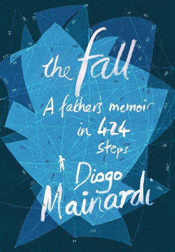 Book cover for “The Fall” with blue abstract shapes and text.