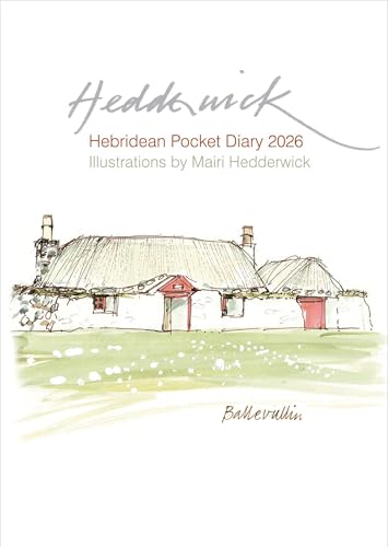 2026 diary cover with a watercolor illustration of thatched cottages.