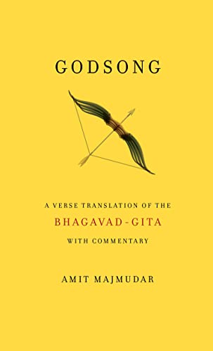 Yellow book cover with a bow and arrow illustration, titled "Godsong.
