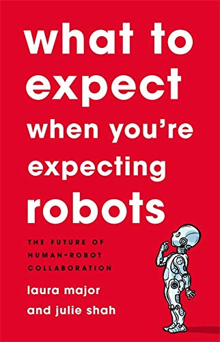 Red book cover with white text and a sketched robot illustration.