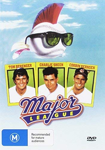 “Major League” DVD cover with baseball, actors, and stylized logo.