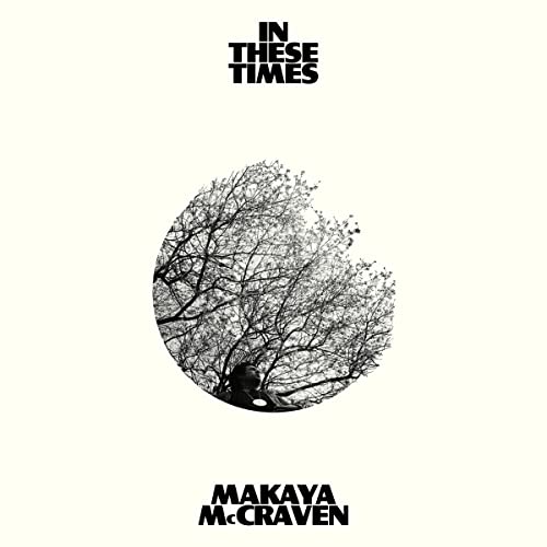 Album cover with black text and a circular image of bare tree branches.